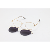 Dior - 7003 - Golden Black Gradient - Metal - Cat Eye - Blue Cut - Dual - Polarized - Attachment - Eye Wear - Sunglasses