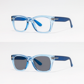 Police - 3393 - Transition - Blue Translucent - Acetate - Rectangle - Eye Wear