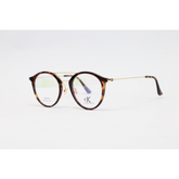 Calvin Klein - 58124 - Golden Tortoise - Acetate - Metal - Double Bridge - Round - Eyewear