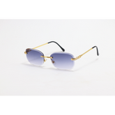 Cartier - 8112 - Golden Purple Gradient - Metal - Rimless - Rectangle - Sunglasses