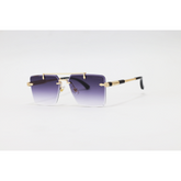 Chopard - 3171 - Golden Purple Gradient - Metal - Rectangle - Double Bridge - Rimless - Sunglasses