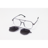 Dior - 2194 - Grey Translucent Black Gradient - Acetate - Rectangle - Dual - Attachment - Polarized - Eye Wear - Sunglasses