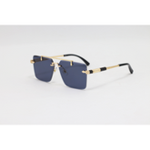 Chopard - 3171 - Golden Black - Metal - Rectangle - Double Bridge - Rimless - Sunglasses