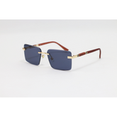 Cartier - 3164 - Golden Black - Metal - Double Bridge - Rectangle - Rimless - Sunglasses