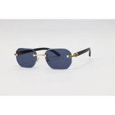 Cartier - 3050 - Wooden Golden Black - Metal - Octagonal - Rimless - Sunglasses