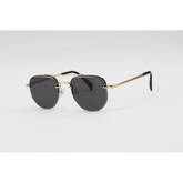 David Beckham - 2846 - Golden Black - Metal - Double Bridge - Half Rim - Square - Sunglasses