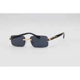 Dita - 98005 - Golden Black - Acetate - Metal - Rimless - Rectangle - Sunglasses