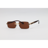 Dita - 98005 - Golden Brown - Acetate - Metal - Rimless - Rectangle - Sunglasses
