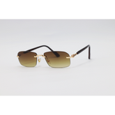 Gucci - 3012 - Golden Brown Gradient - Metal - Rimless - Rectangle - Sunglasses