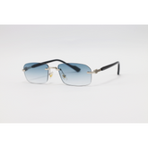 Gucci - 3012 - Silver Blue Gradient - Metal - Rimless - Rectangle - Sunglasses