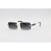 Prada - 5G74 - Golden Black Gradient - Metal - Rimless - Rectangle - Sunglasses