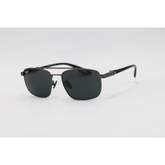 Ray Ban - 3715 - Gun Metallic Black - Metal - Double Bridge - Rectangle - Sunglasses