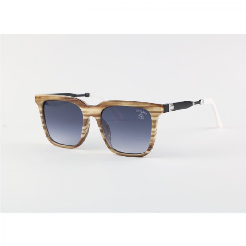 Maybach - 1228 - Wooden Marble - Acetate - Metal - Rectangle - Sunglasses