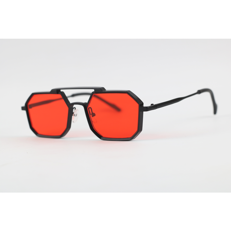 Cartier - 2186 - Black Red - Metal - Octagon - Sunglasses