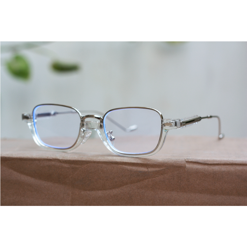 Oliver People - 22015 - Silver Translucent - Acetate - Metal - Blue Cut - Rectangle - Eyewear