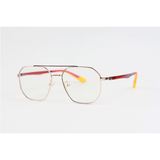 Gucci - 844 - Golden Red - Acetate - Metal - Blue Cut - Double Bridge - Eyewear