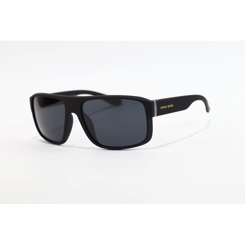 Hugo Boss - 7011 - Matte Black - Acetate - Rectangle - Polarized - Sunglasses