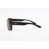Hugo Boss - 7011 - Matte Brown - Acetate - Rectangle - Polarized - Sunglasses