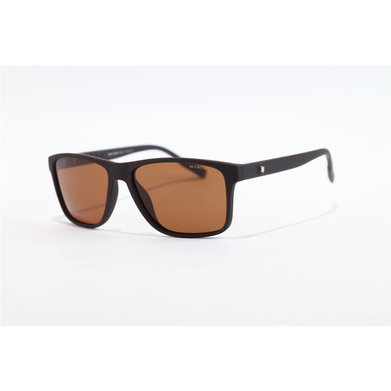 Mont Blanc - 1209 - Matte Brown - Acetate - Rectangle - Polarized - Sunglasses