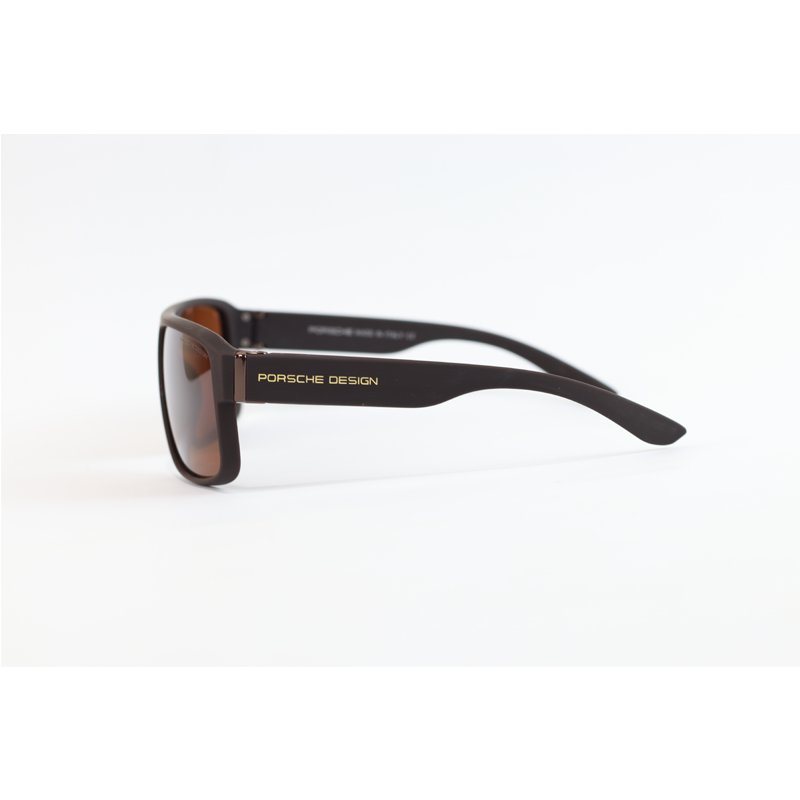 Porsche Design - 7011 - Matte Brown - Acetate - Rectangle - Polarized - Sunglasses