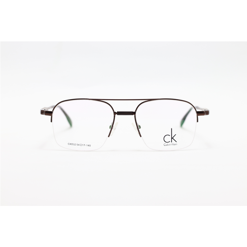 Calvin Klein - 032 - Bronze - Metal - Rectangle - Double Bridge - Half Rim - Eyewear