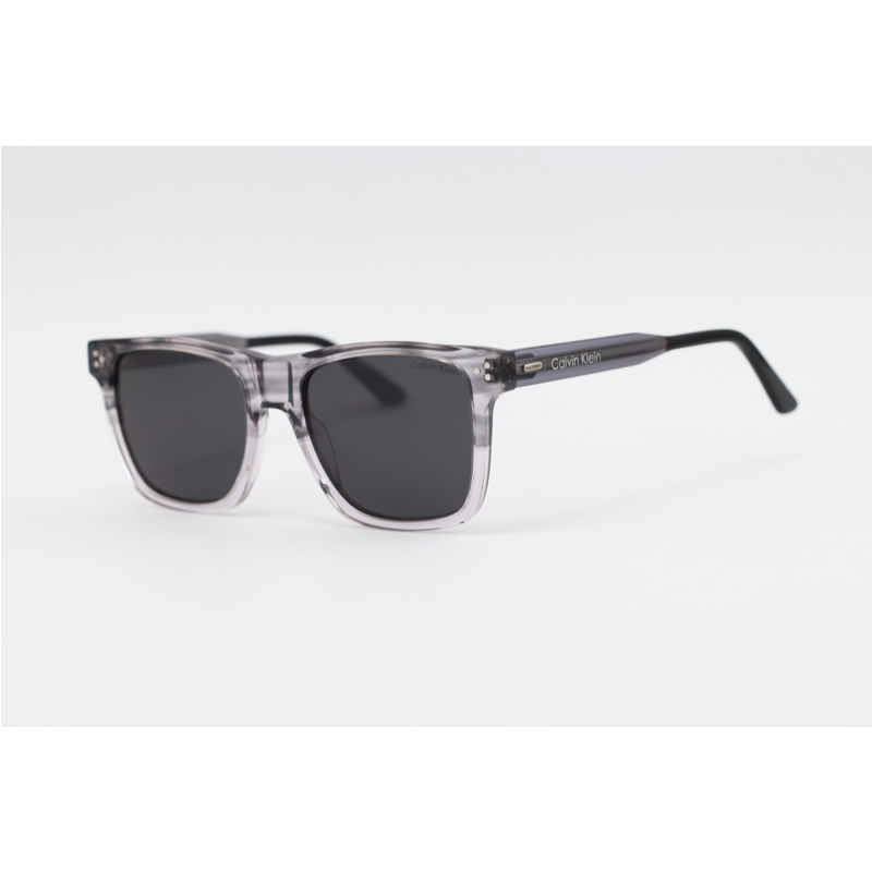 Calvin Klein - 5861 - Grey Stripe - Acetate - Rectangle - Polarized - Sunglasses