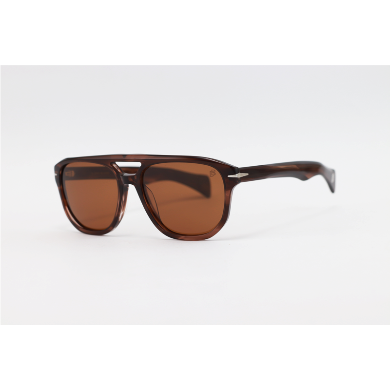 David Beckham - 1073 - Brown Horn - Acetate - Aviator - Polarized - Sunglasses