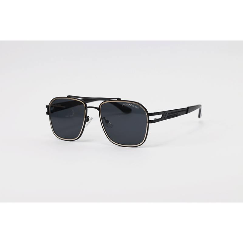 Emporio Armani - 2650 - Black - Metal - Rectangle - Double Bridge - Sunglassses