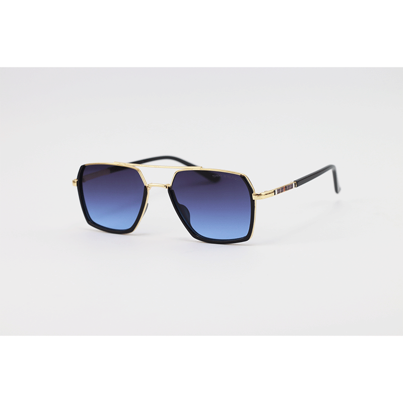 TOMMY HILFIGER - 2487 - Golden Black Blue Gradient - Acetate - Metal - Rectangle - Sunglasses