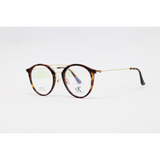 Calvin Klein - 58124 - Golden Tortoise - Acetate - Metal - Double Bridge - Round - Eyewear