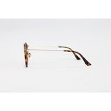 Calvin Klein - 58124 - Golden Tortoise - Acetate - Metal - Double Bridge - Round - Eyewear