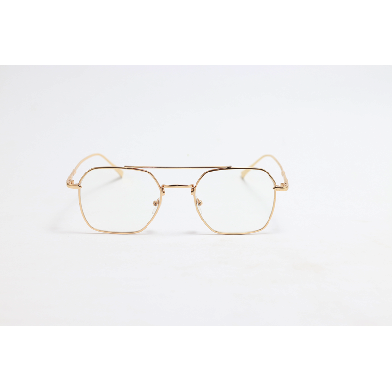 GM – 3545 – Golden – Metal - Blue Cut - Rectangle – Double Bridge – Eyewear