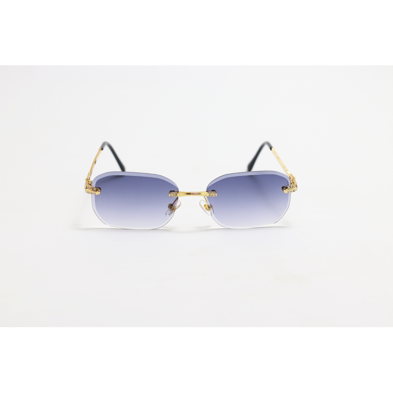 Cartier - 8112 - Golden Purple Gradient - Metal - Rimless - Rectangle - Sunglasses