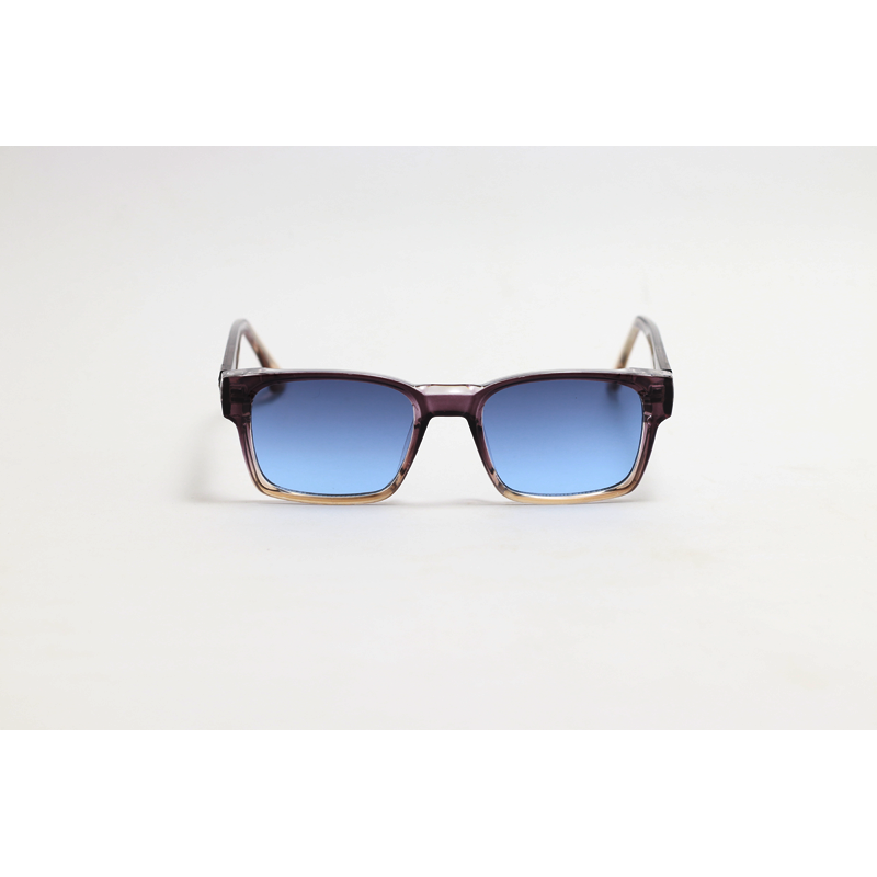 GM - 3204 - Maroon Blue - Acetate - Rectangle - Sunglasses