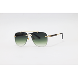 Louis Vuitton - 3151 - Golden Green Gradient - Metal - Double Bridge - Aviator - Rimless - Sunglasses