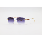 Cartier - 3148 - Golden Purple Gradient - Metal - Rectangle - Double Bridge - Rimless - Sunglasses