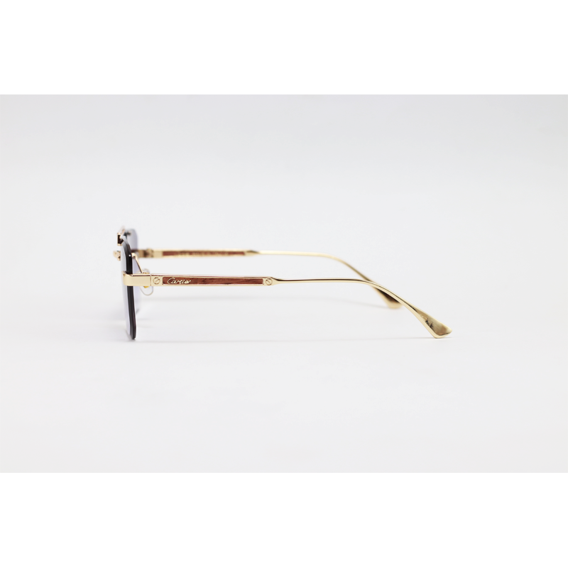 Cartier - 3148 - Golden Purple Gradient - Metal - Rectangle - Double Bridge - Rimless - Sunglasses