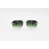 Chopard - 3170 - Golden Green Gradient - Metal - Aviator - Double Bridge - Rimless - Sunglasses