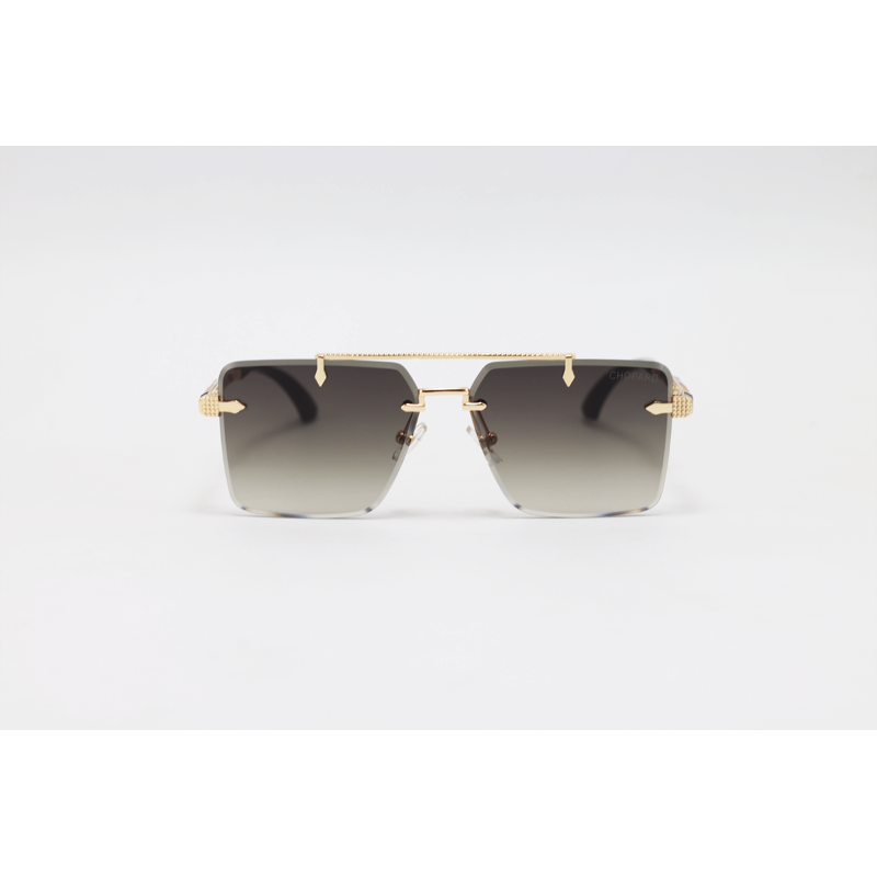 Chopard - 3171 - Golden Black Gradient - Metal - Rectangle - Double Bridge - Rimless - Sunglasses