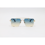 Chopard - 3171 - Golden Havana - Metal - Rectangle - Double Bridge - Rimless - Sunglasses
