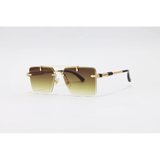Chopard - 3171 - Golden Brown Gradient - Metal - Rectangle - Double Bridge - Rimless - Sunglasses