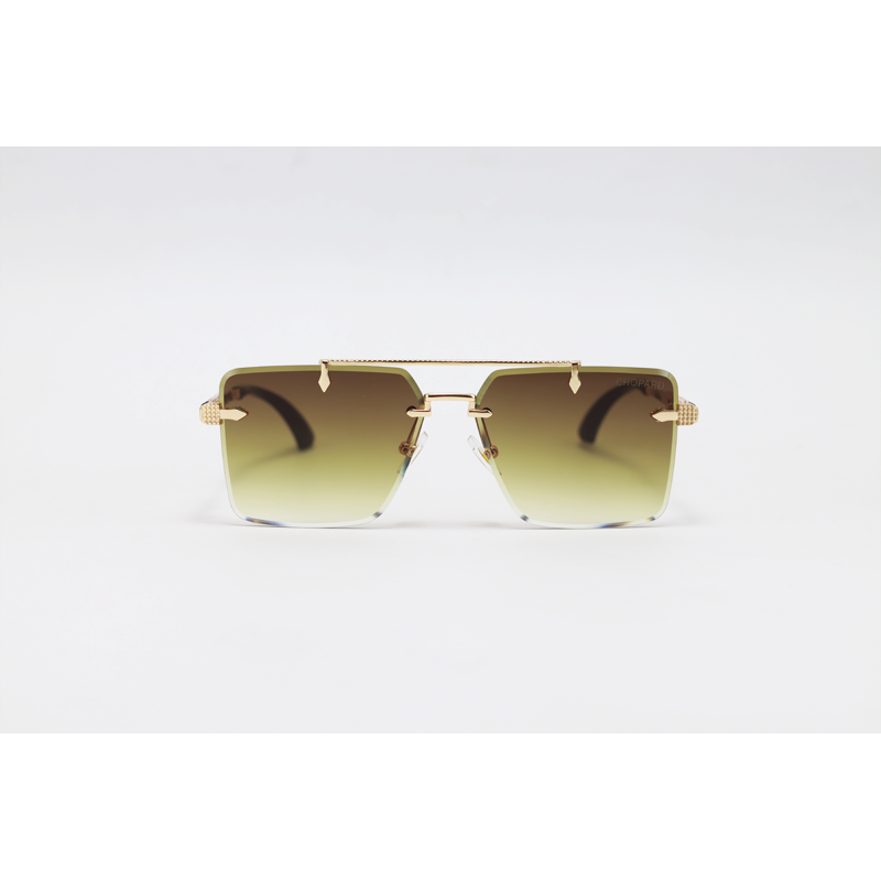 Chopard - 3171 - Golden Brown Gradient - Metal - Rectangle - Double Bridge - Rimless - Sunglasses