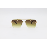 Chopard - 3171 - Golden Brown Gradient - Metal - Rectangle - Double Bridge - Rimless - Sunglasses
