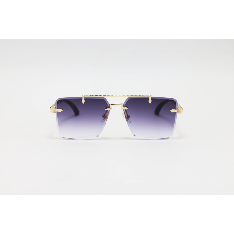 Chopard - 3171 - Golden Purple Gradient - Metal - Rectangle - Double Bridge - Rimless - Sunglasses