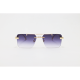Cartier - 3147 - Golden Purple Gradient - Metal - Rectangle - Double Bridge - Rimless - Sunglasses