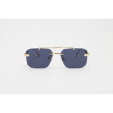 Cartier - 3148 - Golden Black - Metal - Rectangle - Double Bridge - Rimless - Sunglasses