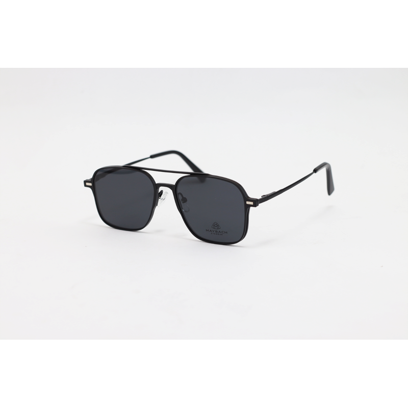 MAYBACH - 2430 - Black - Metal - Rectangle - Double Bridge - Dual - Attachment - Blue Cut - Polarized - Eyewear - Sunglasses