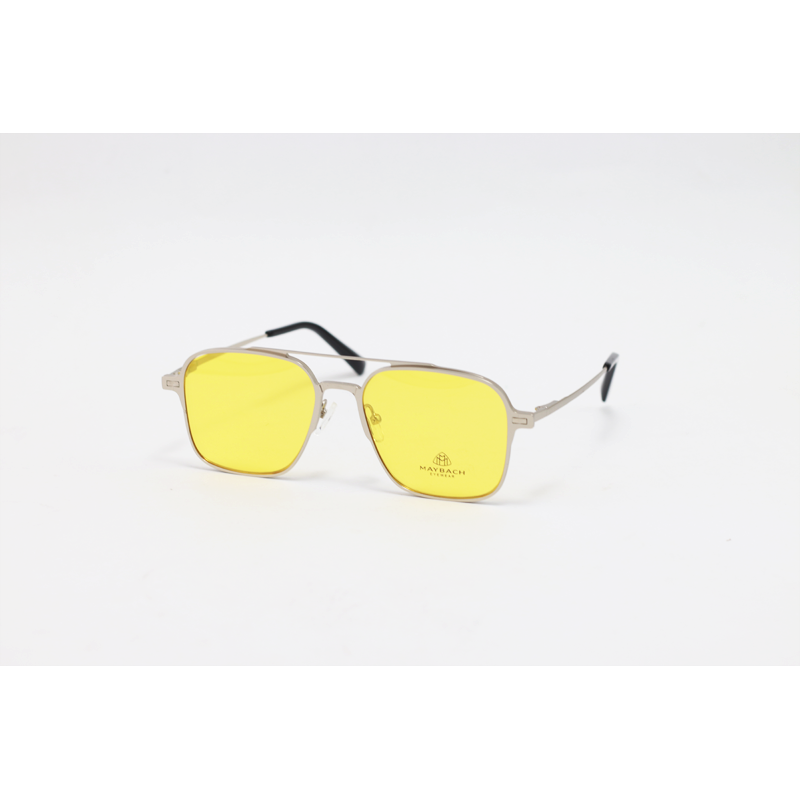 MAYBACH - 2430 - Silver - Metal - Rectangle - Double Bridge - Dual - Attachment - Blue Cut - Polarized - Eyewear - Sunglasses