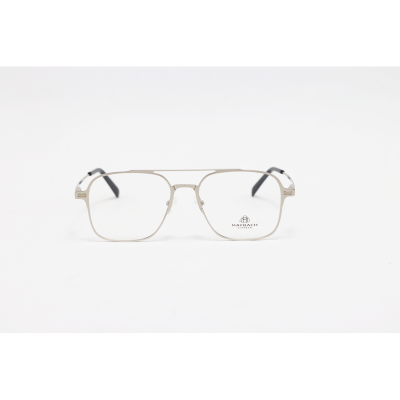 MAYBACH - 2430 - Silver - Metal - Rectangle - Double Bridge - Dual - Attachment - Blue Cut - Polarized - Eyewear - Sunglasses