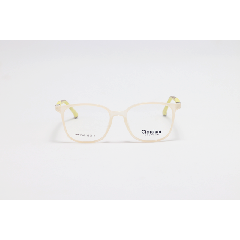 Ciordam - 2307 - Peach Translucent - Acetate - Rectangle - Kids - Eyewear